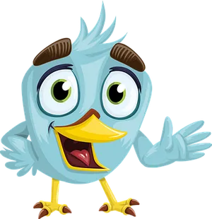 Cartoon Blue Bird Greeting