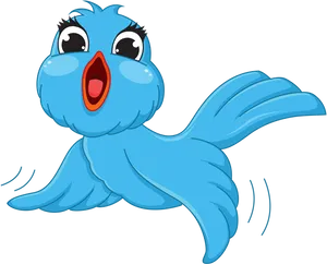 Cartoon Blue Bird Singing