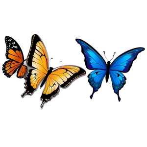 Cartoon Blue Butterflies PNG 06132024 PNG