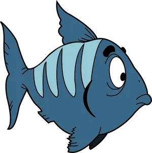 Cartoon_ Blue_ Fish_ Vector