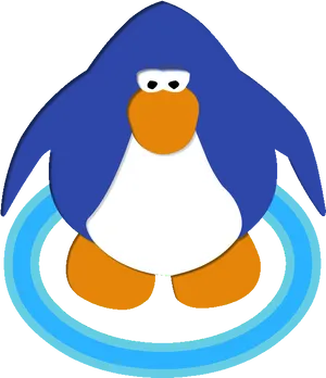 Cartoon_ Blue_ Penguin_ Vector PNG image