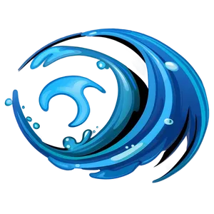 Cartoon Blue Wave PNG 06262024