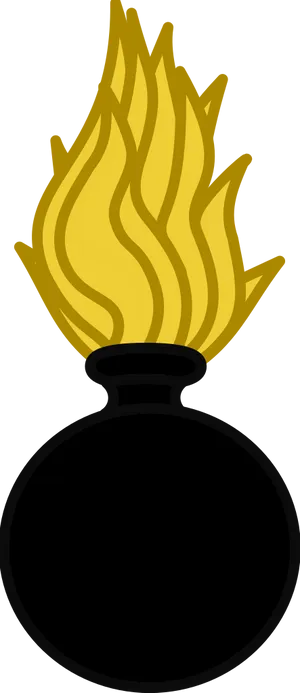 Cartoon Bombwith Fuse Ignited
