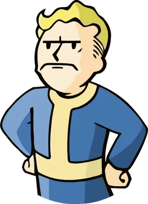 Cartoon Boy Arms Akimbo PNG