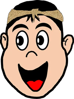 Cartoon Boy Happy Face PNG image