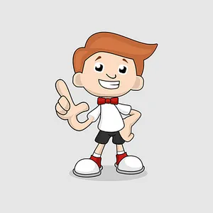 Cartoon Boy Pointing Gesture PNG image