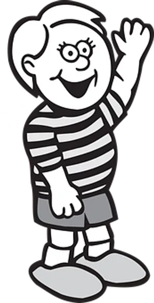 Cartoon Boy Waving Hello PNG image