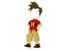 Cartoon Boy With H Shirt