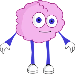 Cartoon Brain Character Standing PNG image