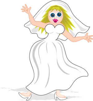Cartoon Bride Celebration PNG image