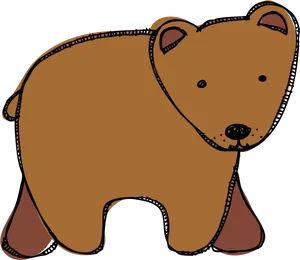 Cartoon Brown Bear Illustration PNG image