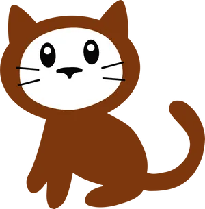 Cartoon Brown Cat Illustration PNG image