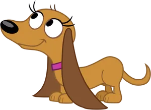 Cartoon Brown Dog Sitting