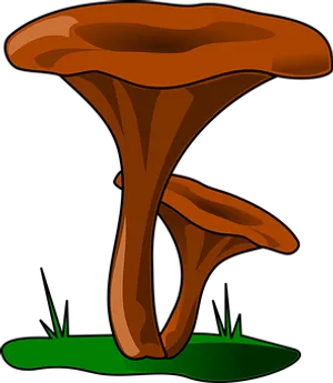 Cartoon Brown Mushroom Vector PNG image