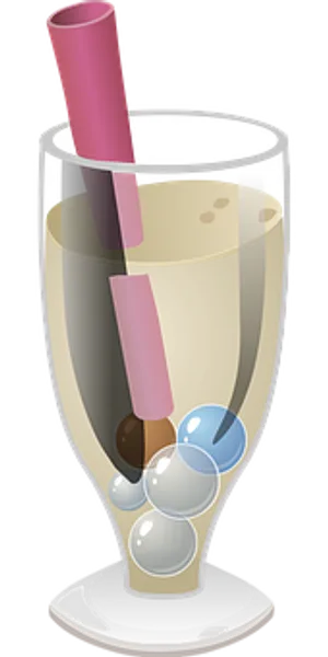 Cartoon Bubble Tea Glass