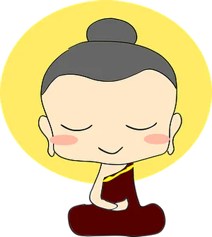 Cartoon Buddha Meditation PNG image