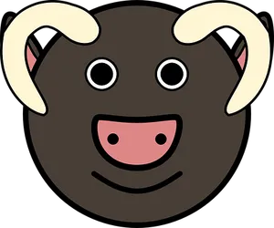 Cartoon Bull Face Graphic PNG image