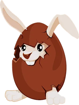 Cartoon Bunnyin Chocolate Egg