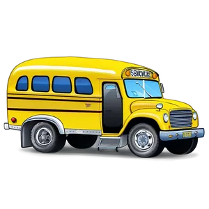 Cartoon Bus In Countryside PNG Dmv75 PNG