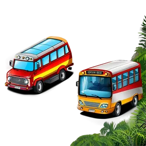 Cartoon Bus In Forest PNG Cpp PNG