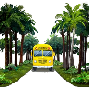 Cartoon Bus In Forest PNG Oqh45 PNG