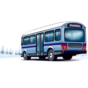 Cartoon Bus In Winter Scene PNG Hhy77 PNG