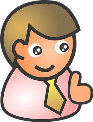 Cartoon Businessman Giving Thumbs Up
