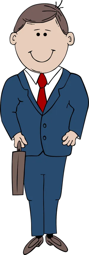 Cartoon Businessmanwith Briefcase PNG image