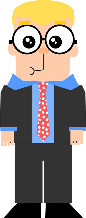 Cartoon Businessmanwith Glasses PNG image