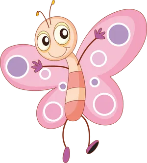 Cartoon Butterfly Character PNG image