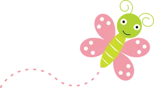 Cartoon Butterfly Flight Path PNG image