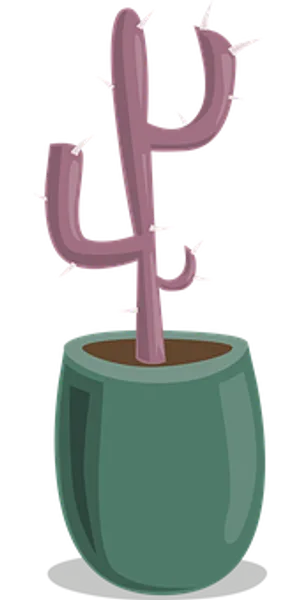 Cartoon Cactusin Pot PNG image