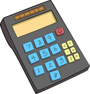 Cartoon Calculator Illustration PNG image