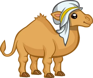 Cartoon Camel Wearing Headscarf PNG image