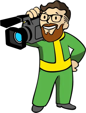 Cartoon Cameraman Vector PNG image