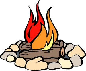 Cartoon Campfire Flames PNG image