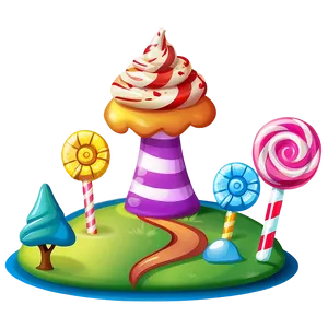 Cartoon Candy Land Scene PNG 06202024