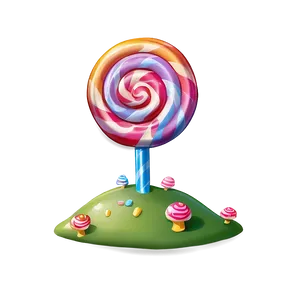 Cartoon Candy Land Scene PNG Ymd