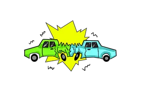 Cartoon Car Crash Illustration