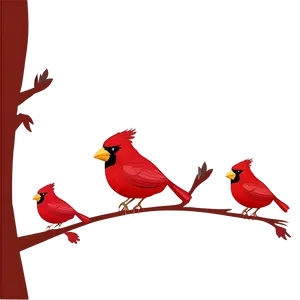 Cartoon Cardinal Family PNG Cea24 PNG