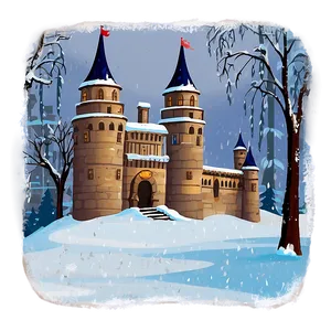 Cartoon Castle In Winter PNG Arc PNG