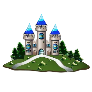 Cartoon Castle On Hill Png 06262024 PNG image