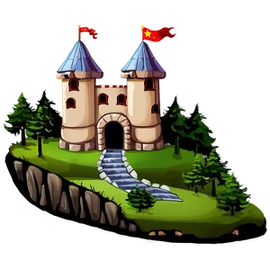 Cartoon Castle On Hill Png 06262024 PNG image