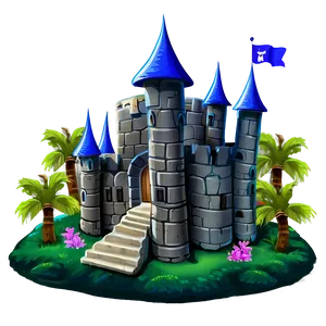 Cartoon Castle On Island PNG 15