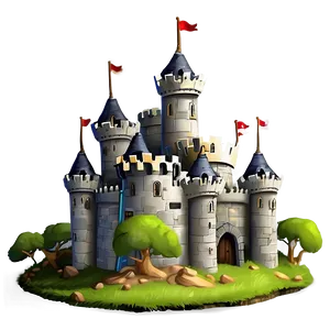 Cartoon Castle Under Siege Png 06262024 PNG image