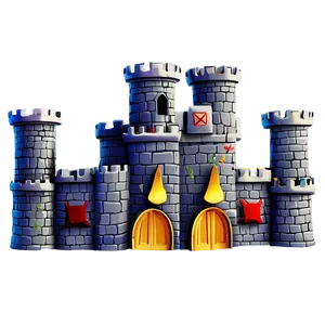 Cartoon Castle With Knights PNG 06262024