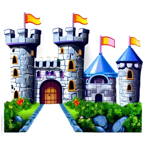 Cartoon Castles PNG 05062024