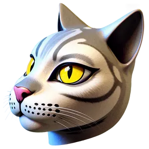 Cartoon Cat Head Graphic Png 06132024 PNG image