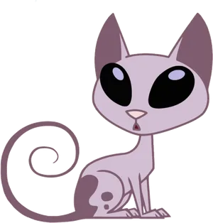 Cartoon Cat Sitting Pose PNG image