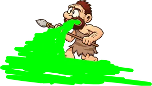 Cartoon Caveman With Spear PNG image